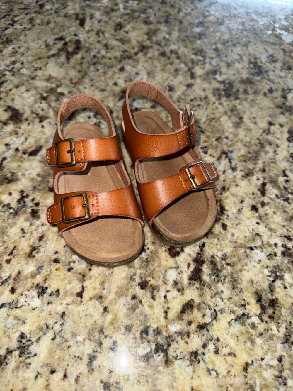 Cat & Jack Brown Double-Buckle Kids Sandals